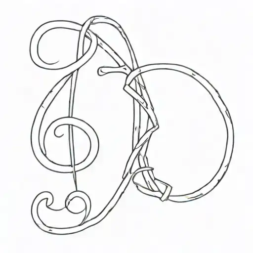 I Would Like Something Inspired By Metal Music Note Intertwined