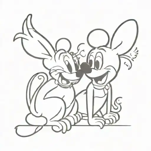 Fine Line Disney Old Cartoon Inspired