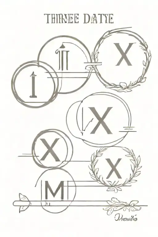 Three Date Roman Numerals Surrounded
