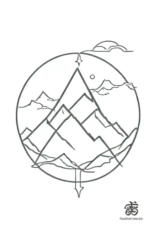 Unalome Symbol Surrounded My Mountain Range
