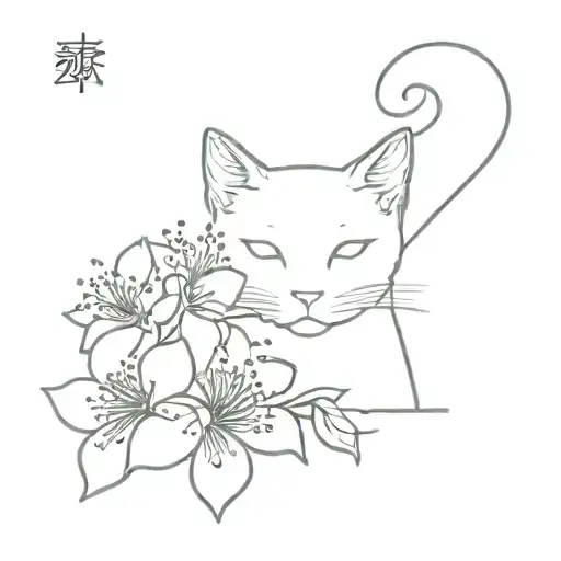 Cat Flower Blooming Cherry Blossom