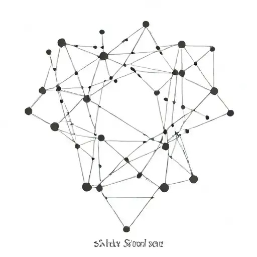 Black And White With Fine Lines Of A Constellation Spelling Out The Initials Sh In Stars