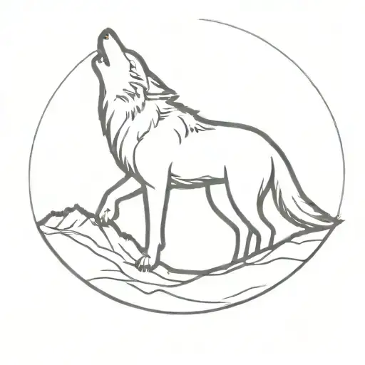 Wolf Howling Moon