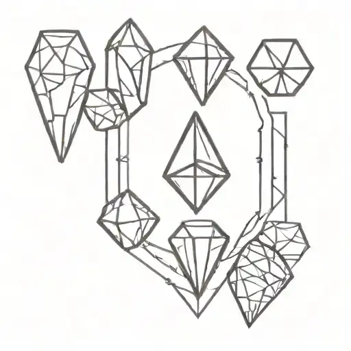 A Minimalist Tattoo Design Featuring The Crystal Gems From Steven Universe