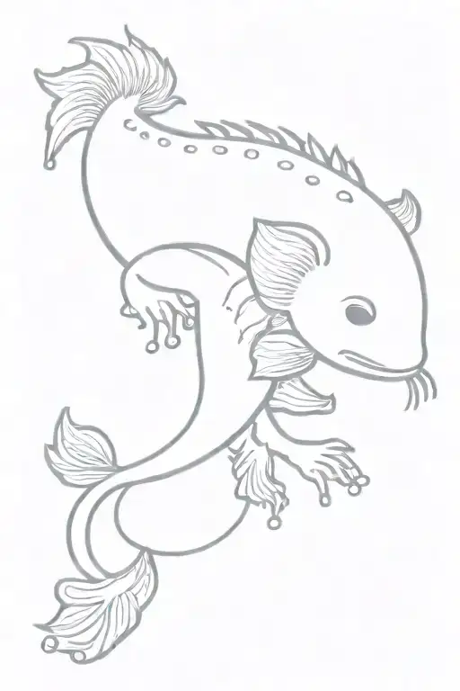 Axolotl's Back Long Tail Water Bubbles