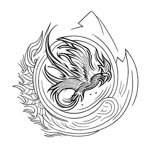 Small Phoenix With Witch Symbols