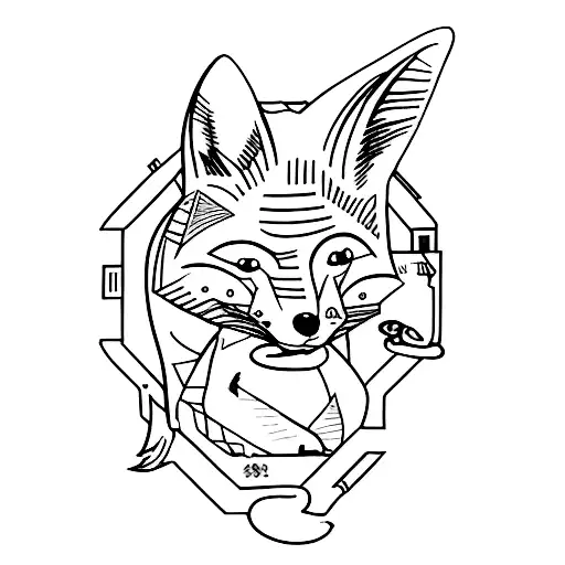 Fox Playing With A Turtle