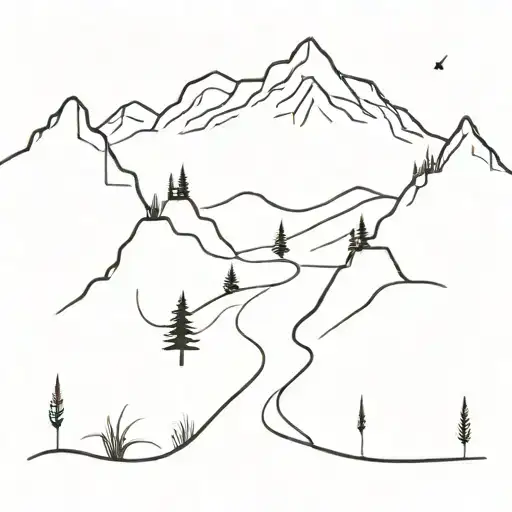 Buggy Path With A Mountain On Each Side