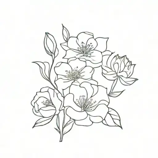 Carnation Lilly Rose Daisy Minimal