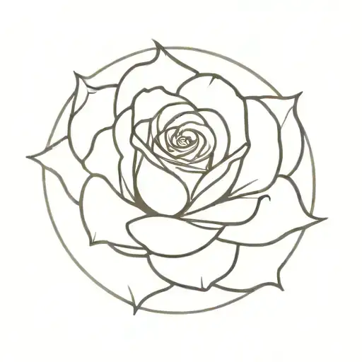 A Minimalist Tattoo Of A Rose Morphing Into A Vinyl Record