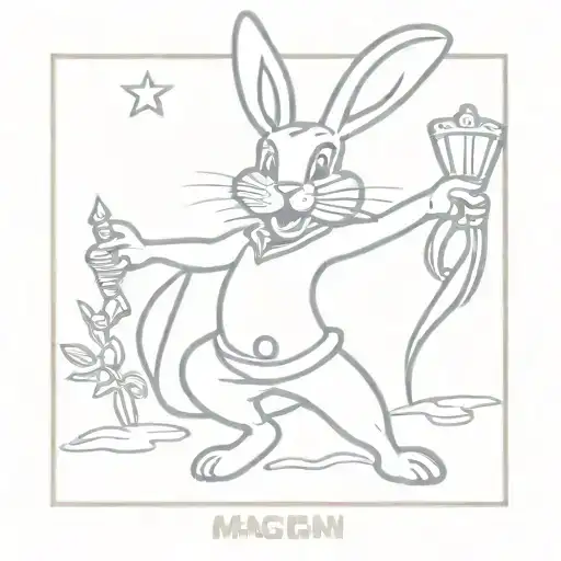 Bugs Bunny Magician Tarot Card