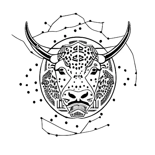 A Bull With A Leopard As Constellations