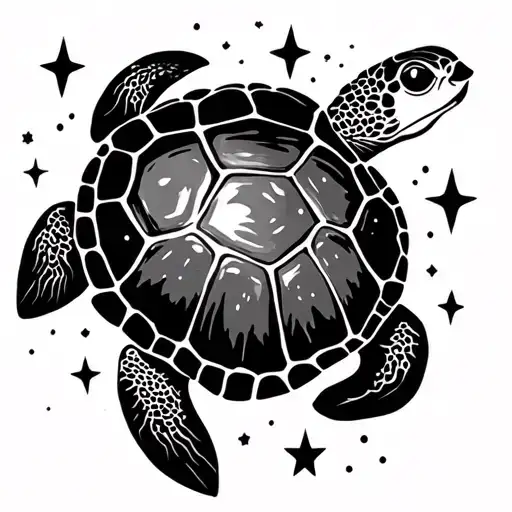 Turtle Looking At Stars