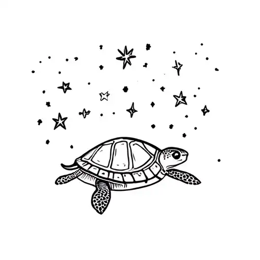Turtle Looking At Stars