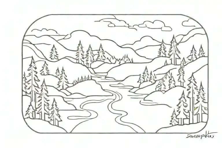 River Flowing Through Dense Forest Landscape