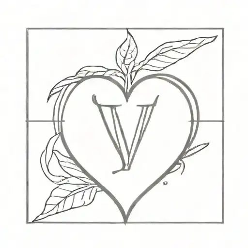 Heart With The Initial V