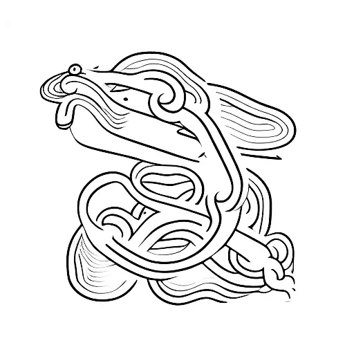 A Minimalist Tattoo Of A Computer Coding Symbol Intertwined With A Snake