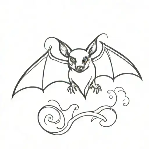 Vampire Bat Flying