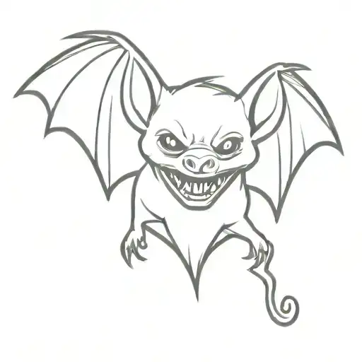 Vampire Bat Cute Flying Teeth