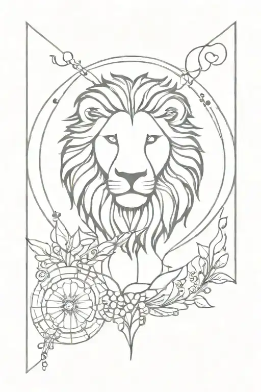 Incorporate Musical Notes And Instruments Into A Lion Mandala Design
