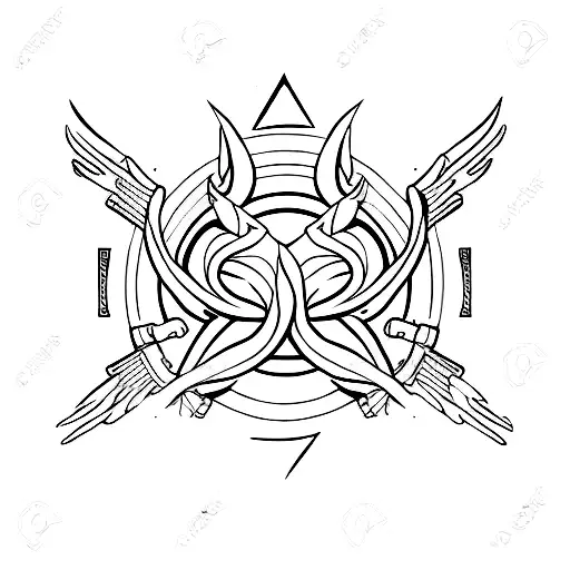 Gemini Sign With Halo And Devil Horns