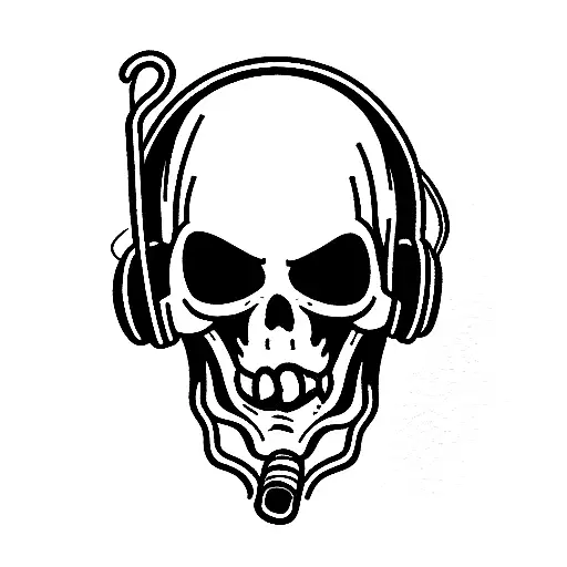 Grim Reaper Wearing Headphones