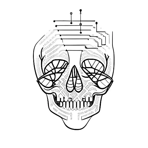 Circuit Traces Skull