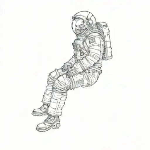 An Astronaut Falling From Spaceship
