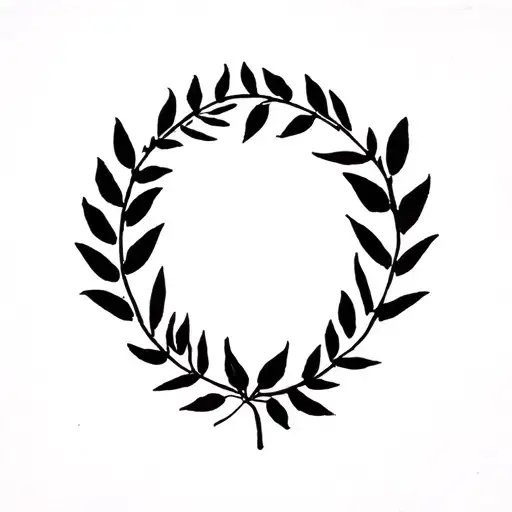 Laurel Wreath With Olive Leaf In The Middle