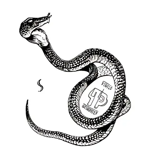 A Simple Sketch Of A Coin With A Rattle Snake On It