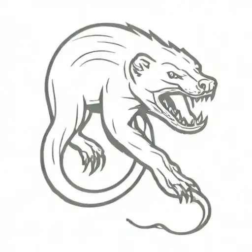 Honey Badger Eating Snake