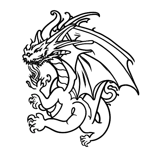 Dragon Breathing Fire Onto D20 Die