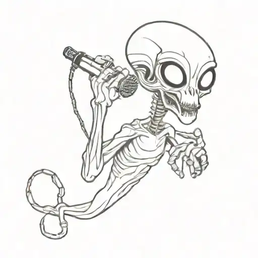 An Alien That Is Rapping With A Mic