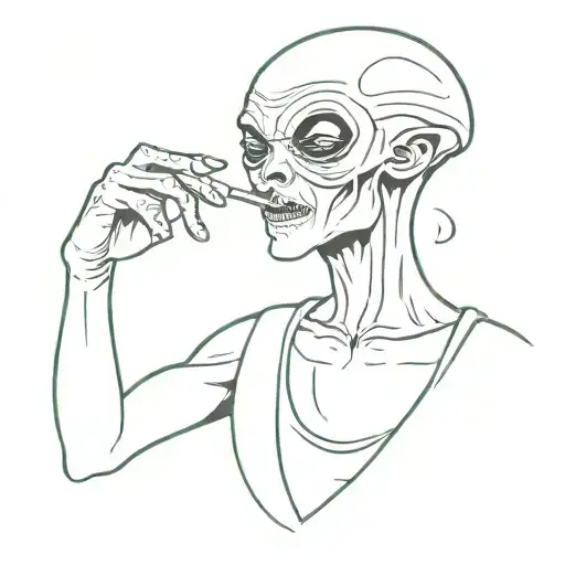 A Hiphop Artist Alien Smoking Weed