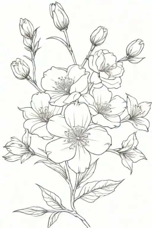 Carnation Flower Cherry Blossom Daisy Daffodil Rose Forget Me Not Intertwined