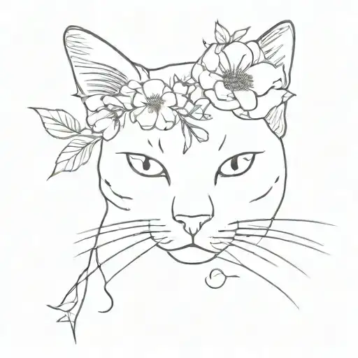 Cat With Flower