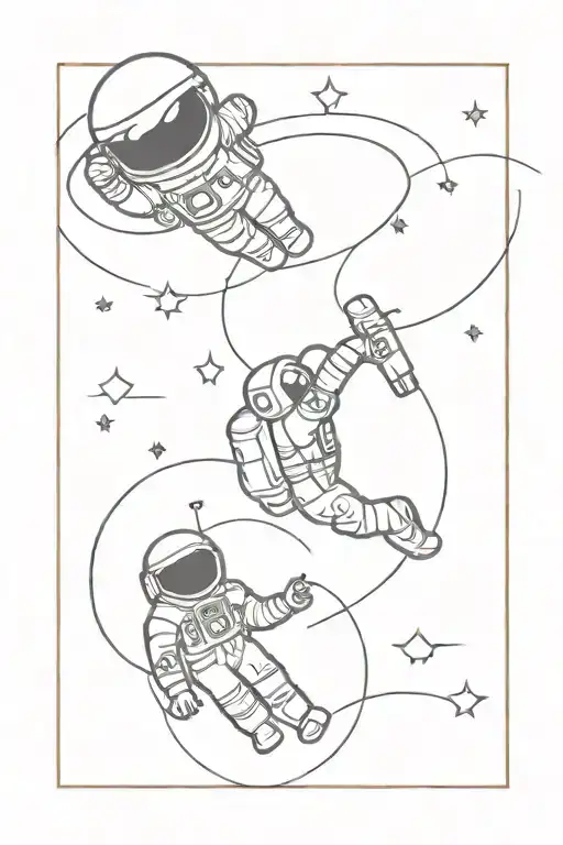 Jupitor And Astronaut Floating In Space