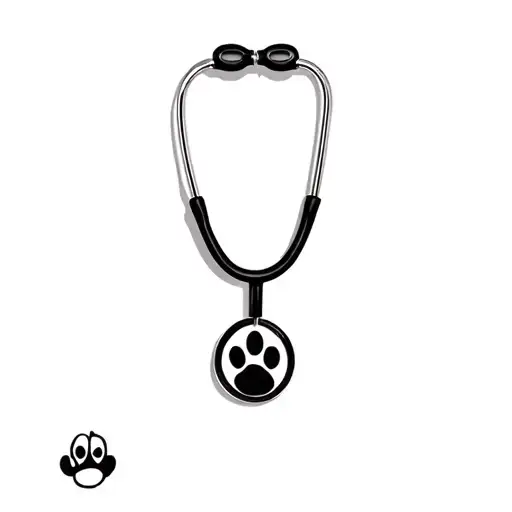 Stethoscope And Animal Paw