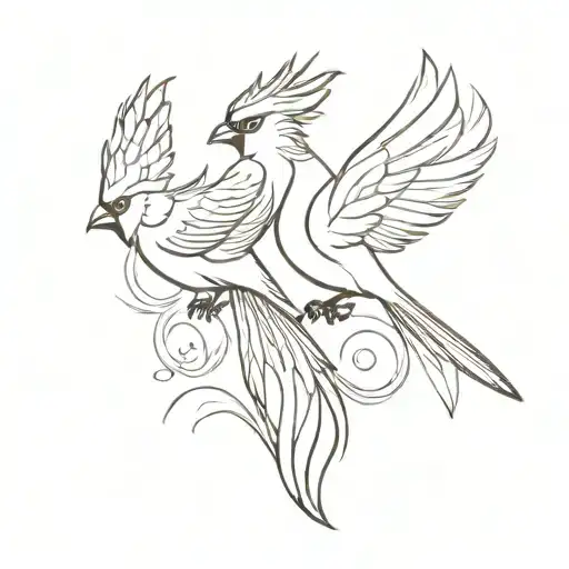 Cardinal And Phoenix Bird