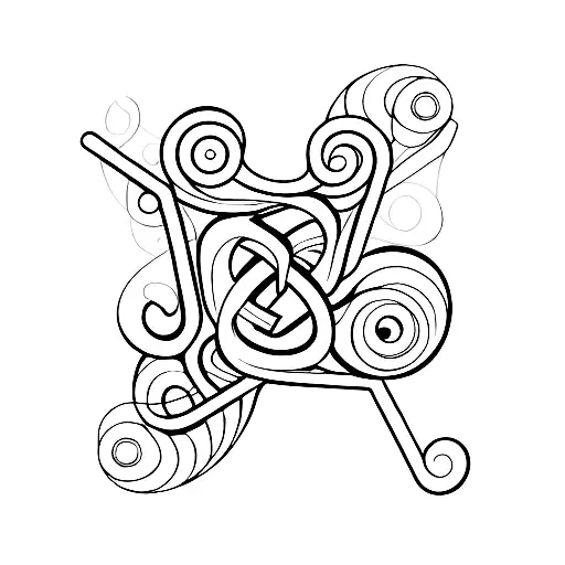 A Fine Line Tattoo Of The Letter B Intertwined With Three Butterflies And Music Notes