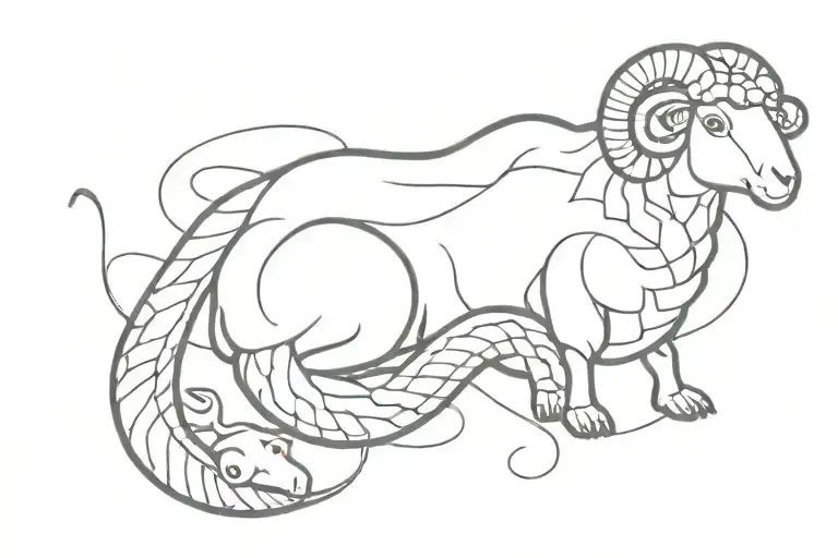 Sheep And Snake Slithering
