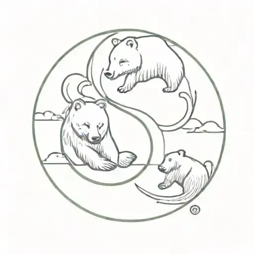 Yin Yang With Bear And Mouse