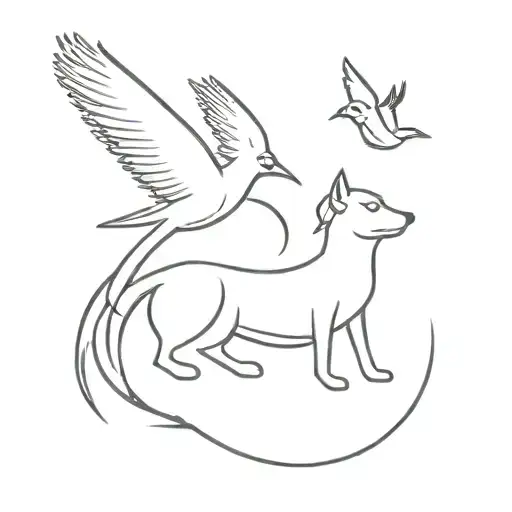 Dog And Bird Together