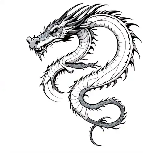 Western Black Dragon Full Body