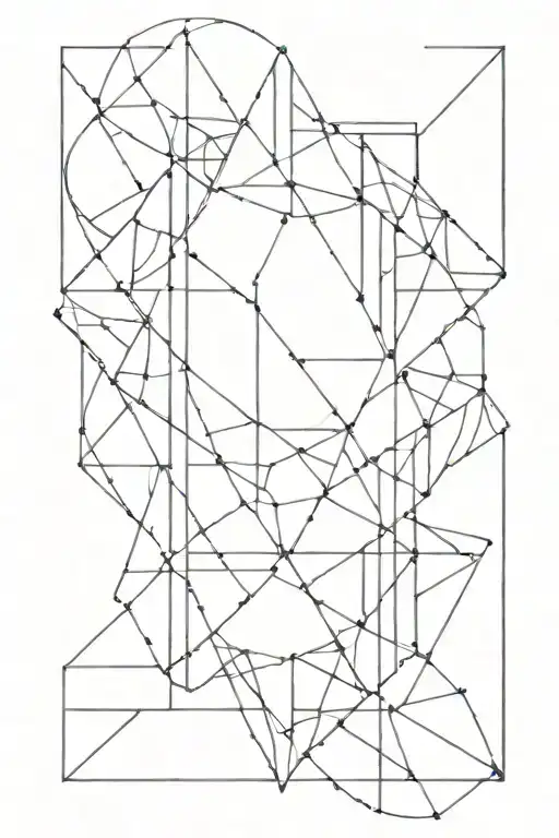 Modern Geometric Stained Glass Line Art
