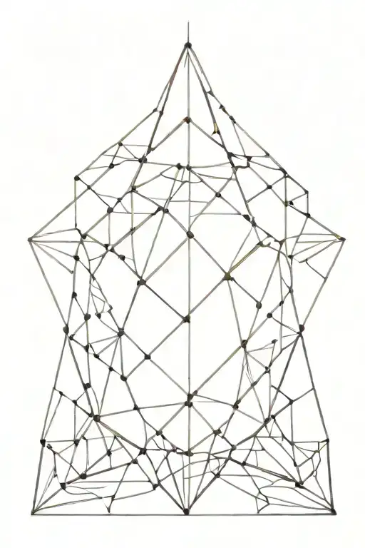 Modern Geometric Stained Glass Line Art Tattoo Design