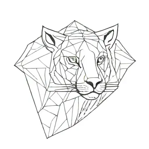 Grunge Tattoo Of Animal Ion