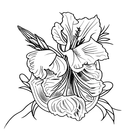 Mini Fine Line Purple Gladiolus Stem