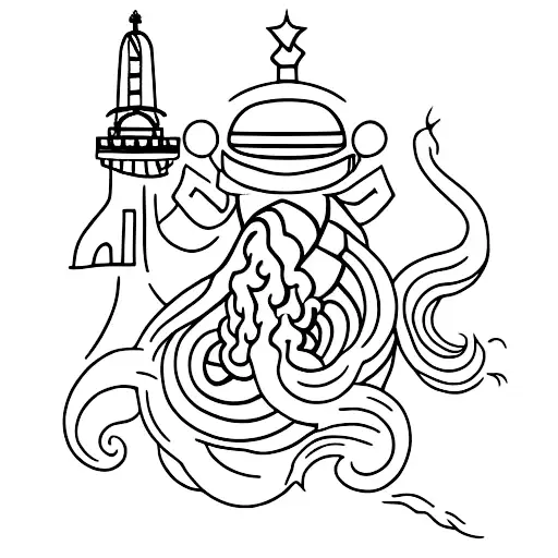 Lighthouse With Cthulhu