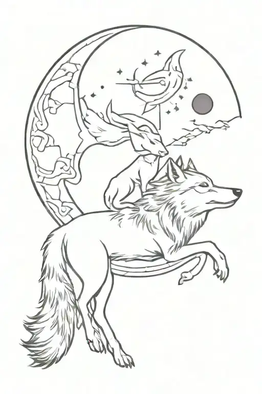 Hamasaki Moon And Wolf